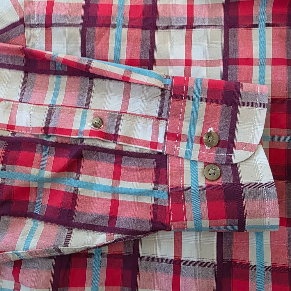 Wrangler George Strait Cowboy Cut Western Large Plaid Long Sleeve Shirt Men - Picture 5 of 9